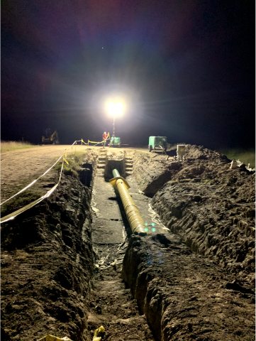 Working on a Pipeline During the Night